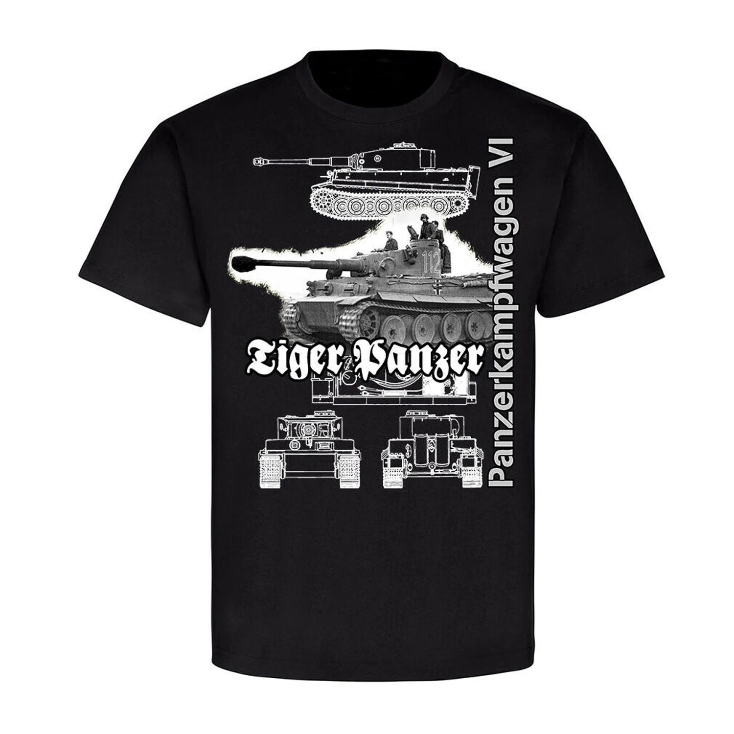 

Wehrmacht Panzer VI Tiger Tank WWII German Armoured Division T Shirt. Short Sleeve 100% Cotton Casual T-shirts Loose Top S-3XL