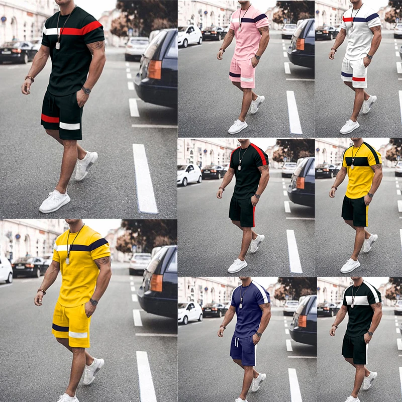 New Men’s Sets 3D Tracksuit Summer Fashion Clothes For Man TShirt Shorts 2 Piece Outfit Casual Streetwear Men Oversized Suit