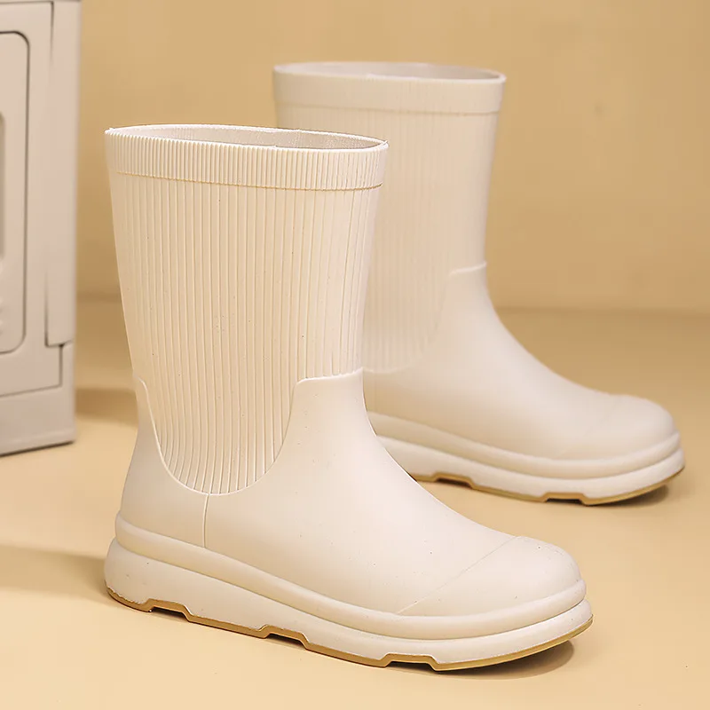 Лидер продаж черные непромокаемые сапоги женские удобные нескользящие ботинки