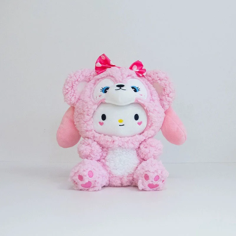 Плюшевая кукла Sanrio HelloKitt Mirati Transformed Into Linabelle Girl милая подушка Kuromi мультяшный