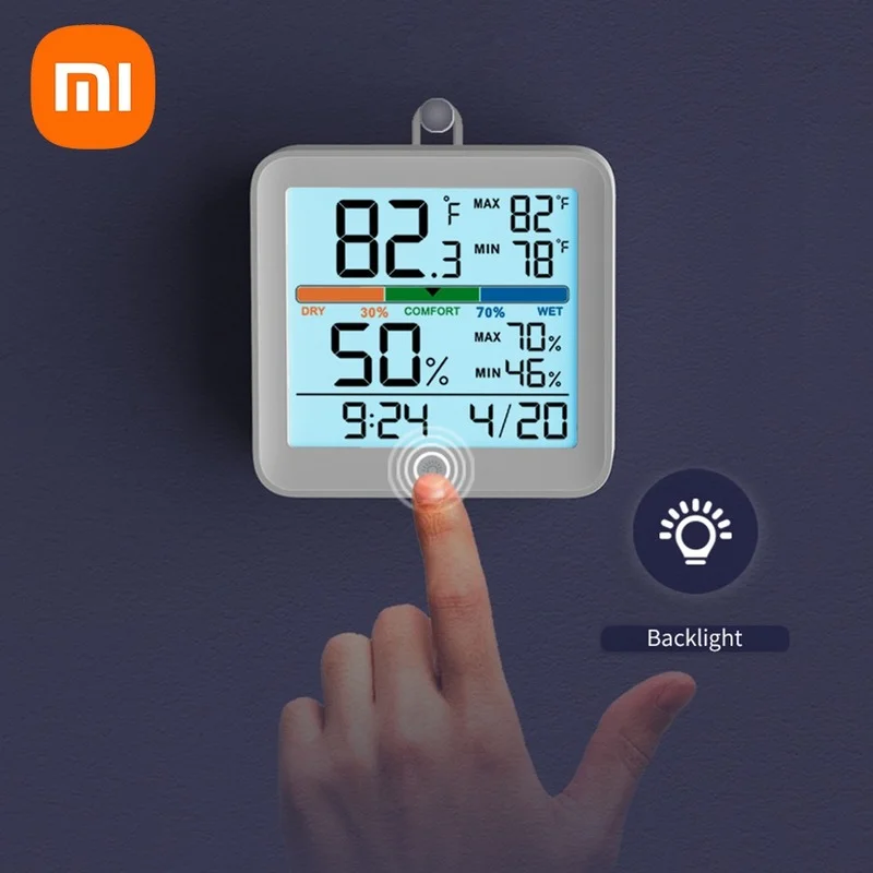 

Часы Xiaomi для дома и дома, бесшумные высокоточные, с ЖК-дисплеем и подсветкой, для измерения температуры и влажности, для детской комнаты