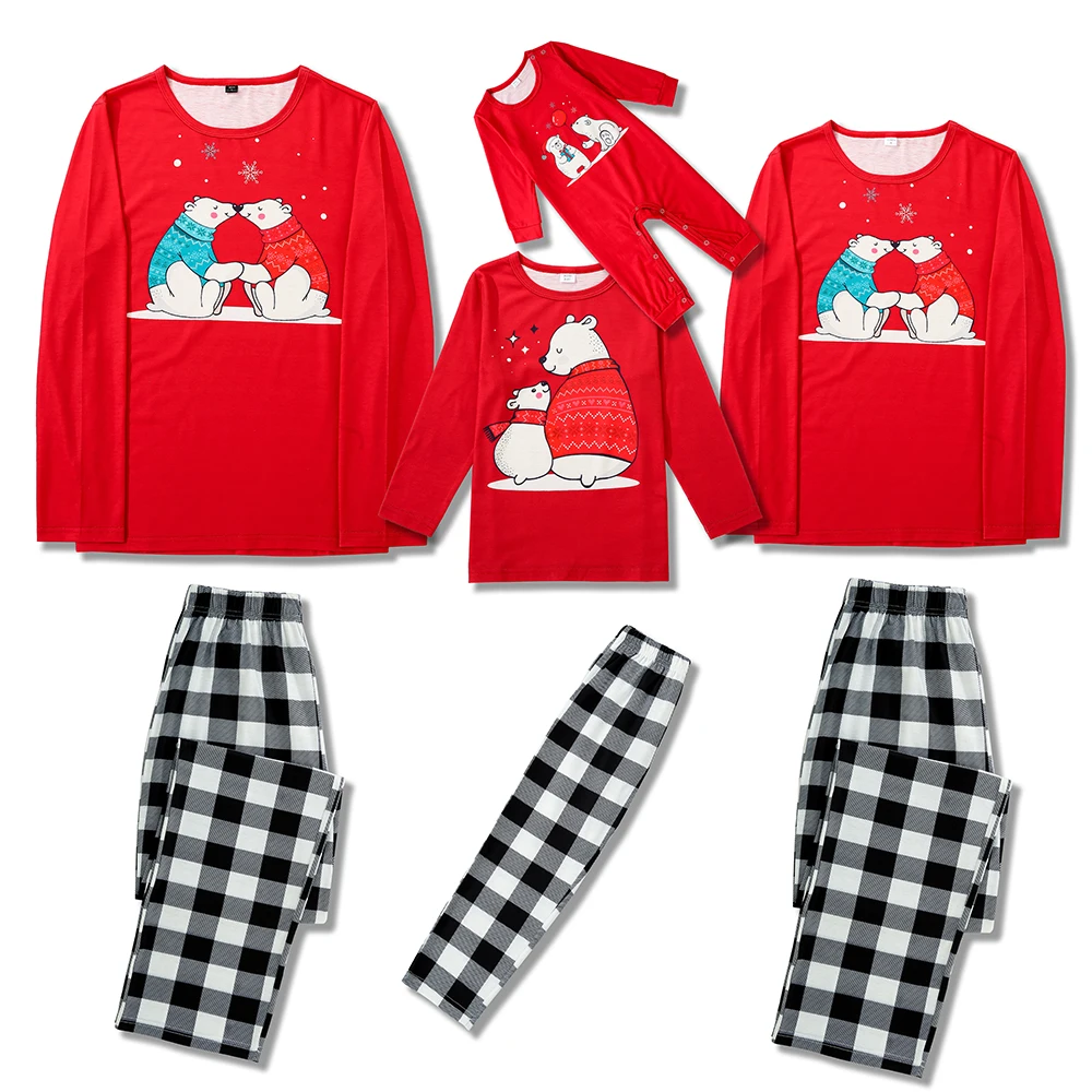 

2022 New Year's Clothes For Family Christmas Matching Outfits Casual Thick Soft Pajamas Set Parent-child Sleepwear Baby Rompers