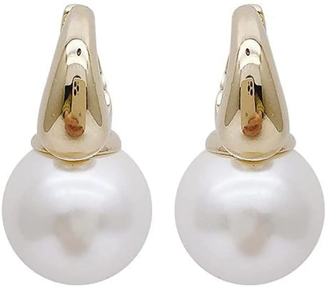 

Pearl Drop Earrings,Freshwater Cultured White Pearls Earrings,14K Gold Plated Hypoallergenic Hoop Earrings,Fashion Pearl Earring
