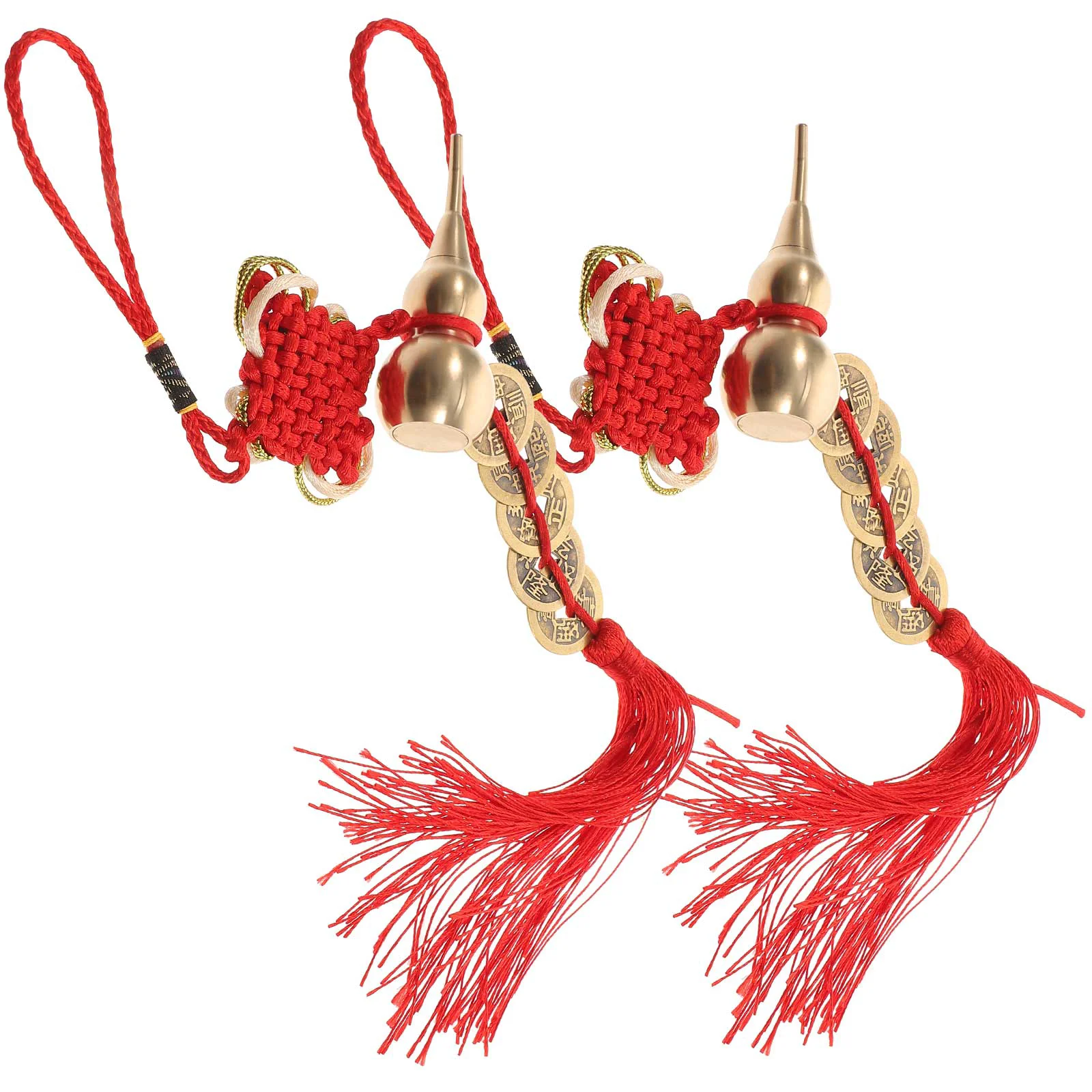 

2 Pcs Cars Ornament New Year Decoration Car Pendant Chinese New Year Pendant Vintage Decor New Year's Gifts Bonsai Copper Gourd