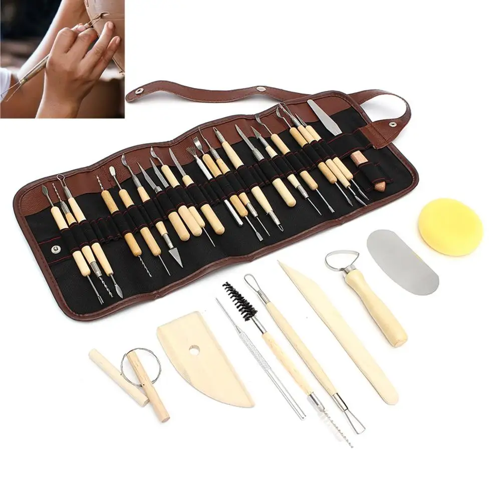 

30pcs Pottery Clay Sculpture Carving Modelling Ceramic Kit Craft Tools DIY Gift