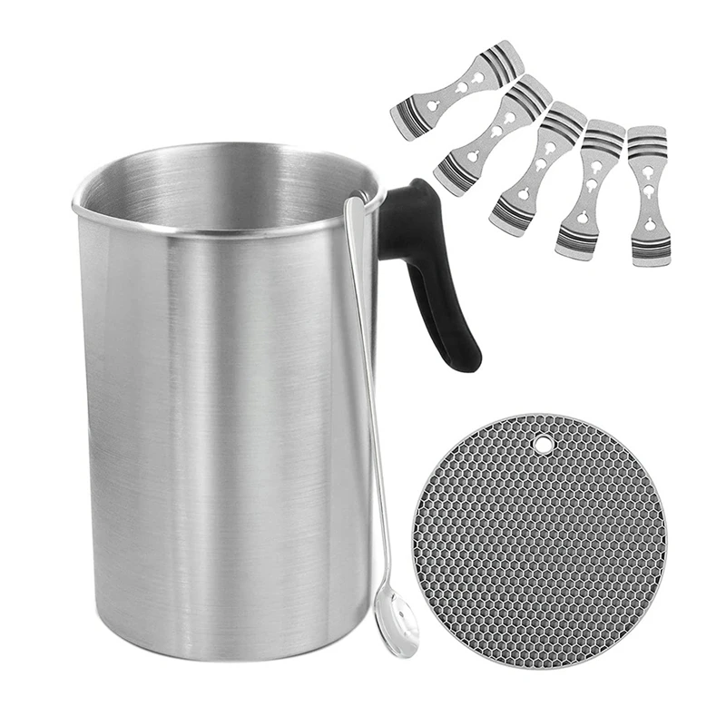 

Candle Making Wax Melted Pot 3L Pouring Pot Double Boiler For Soy Candle Making, Heat-Resisting Handle