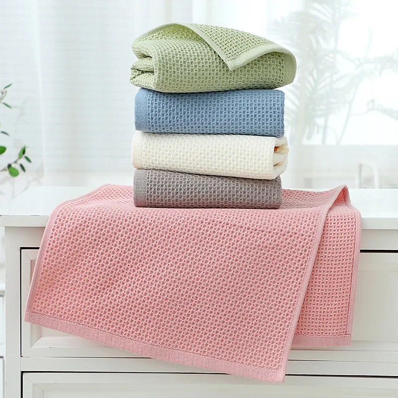 

100% Cotton Bath Towel Waffle Weave Hand Towels Extra Soft Highly Absorbent Luxury Hotel Spa Quality Fade Resistant Eco-Friendly