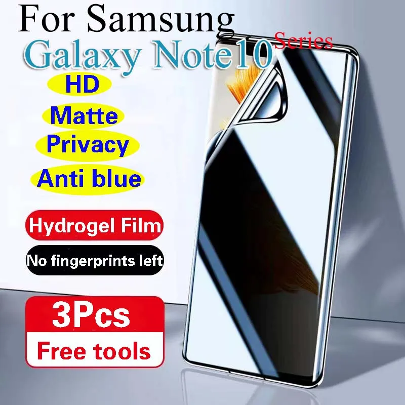 Защитная пленка для экрана Samsung Note10 + матовая Гидрогелевая Galaxy Note10Plus HD с защитой