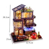 diy wooden large villa casa doll house with furniture car light swimming pool dollhouse assembled toys for children adults gifts