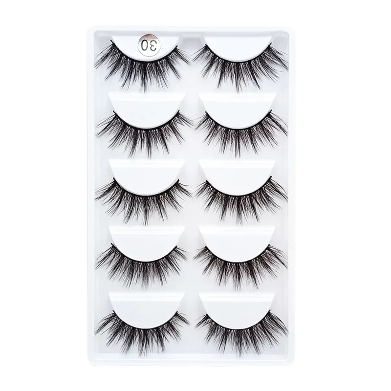 

Новинка, 5 пар, Натуральные Искусственные зернистые длинные ресницы для макияжа, 3d норковые ресницы для наращивания, норковые ресницы для кр...