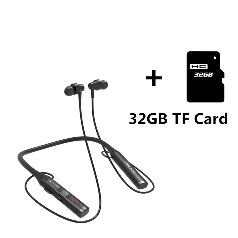 

3 In 1 Bluetooth 5.0 Sports Wireless Earphones Neckband Magnet HIFI Stereo Headset Support MP3 Player FM Radio TF Card With Mic