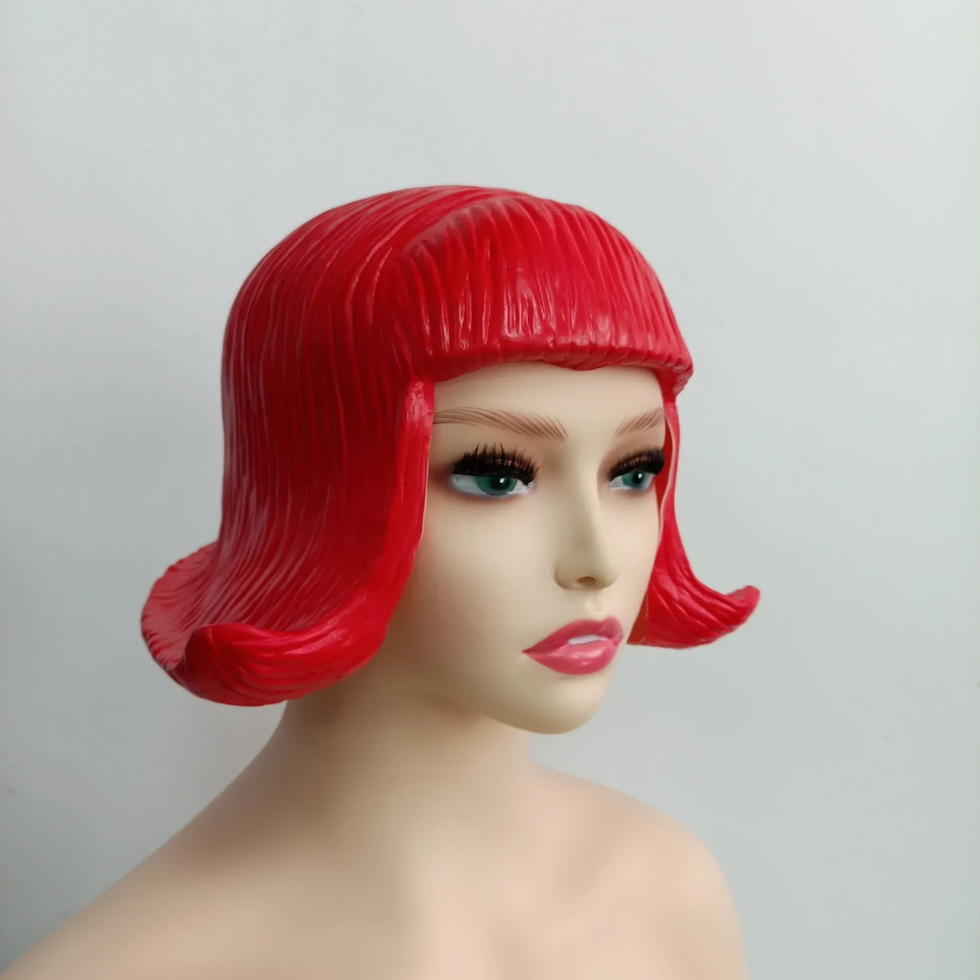 Красочная латексная маска для женщин парик CD резина-вспышка желтый фестиваль