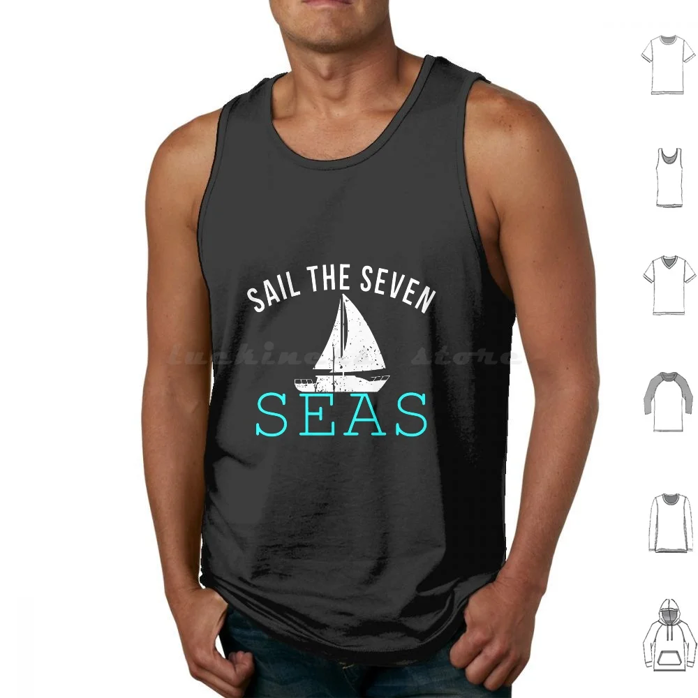 

Seven Seas Sailboat Tank Tops Vest Sleeveless Anchor Idea Skipper Water Sailing Sailor Ship Yacht Captain Christmas Sail