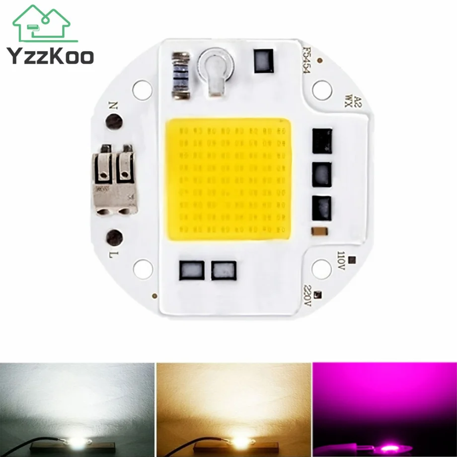 

High Power 50W 70W 100W COB LED Chip 220V 110V LED COB Chip Welding Free Diode for Spotlight Floodlight Smart IC No Need Driver