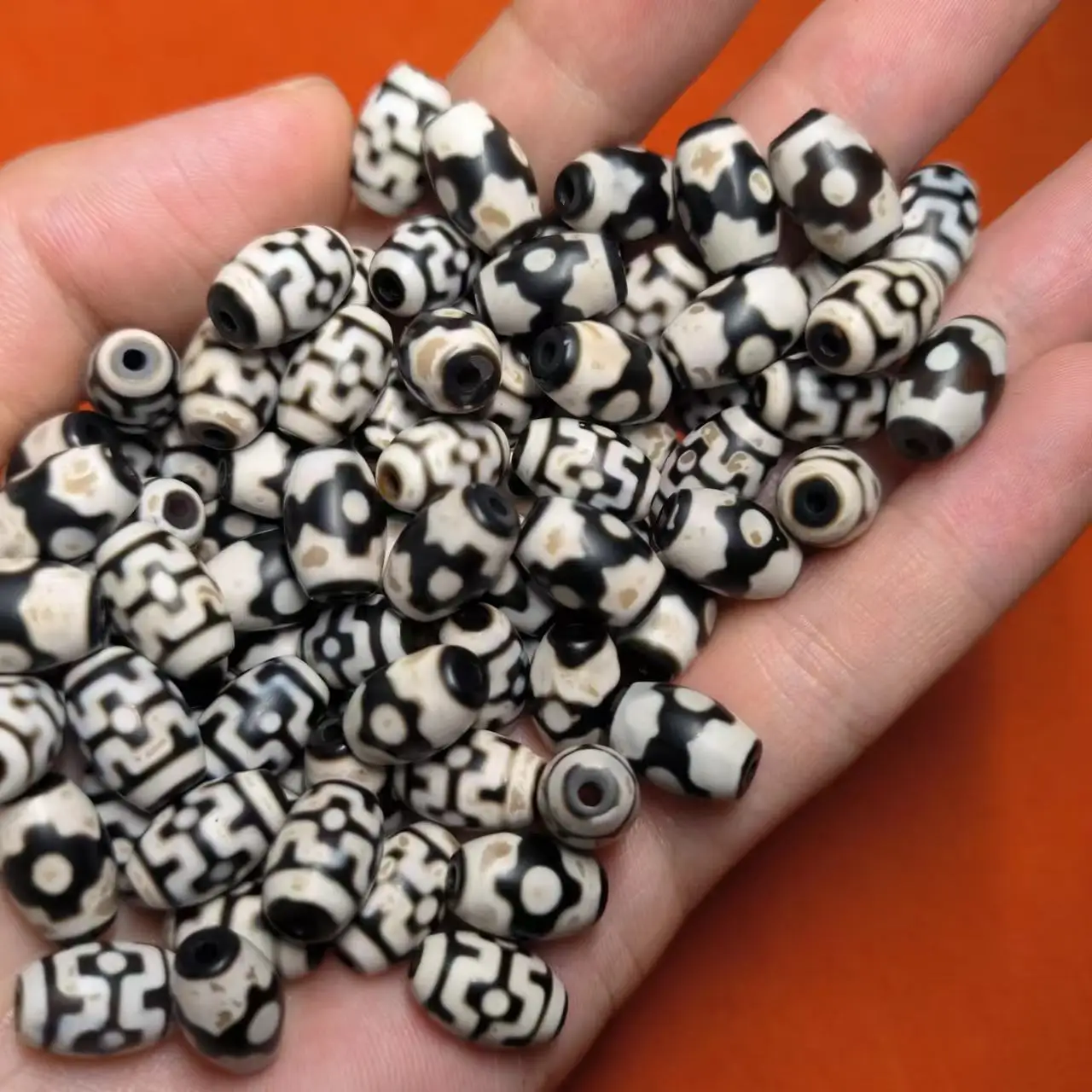 50pcs/lot pure natural old agate dzi black and white clear pattern high quality balls wholesale accessories gem jewelry amulet