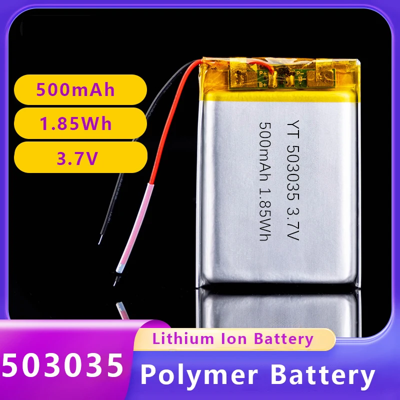 Фото Литий-полимерный аккумулятор 3.7V 500mAh 503035 для мобильных телефонов, гироскутеров, Bluetooth-гарнитур, автоматических поилок для животных, аудиоустройств №2