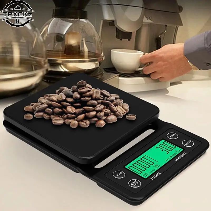 

Весы для кофе, 3 кг, 0,1 г, 5 кг, 0,1 г, 0,1 г, цифровые кухонные весы с таймером, высокоточные ЖК-весы
