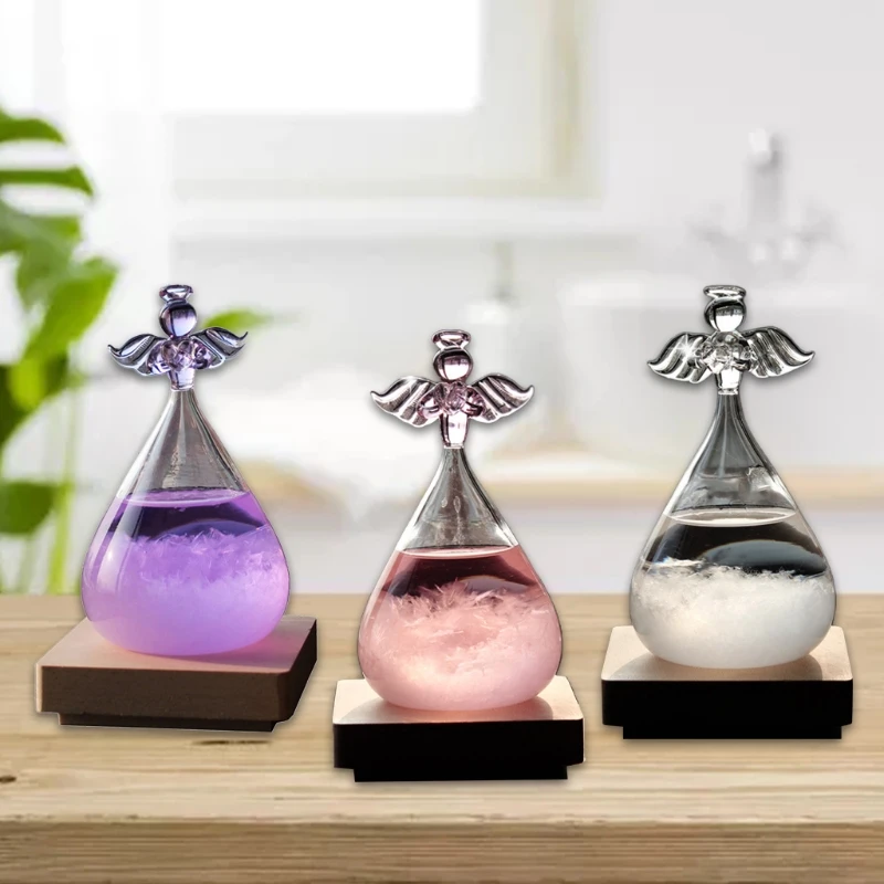 Стеклянный прогноз погоды Angel Storm деревянная бутылка подарок на день Святого