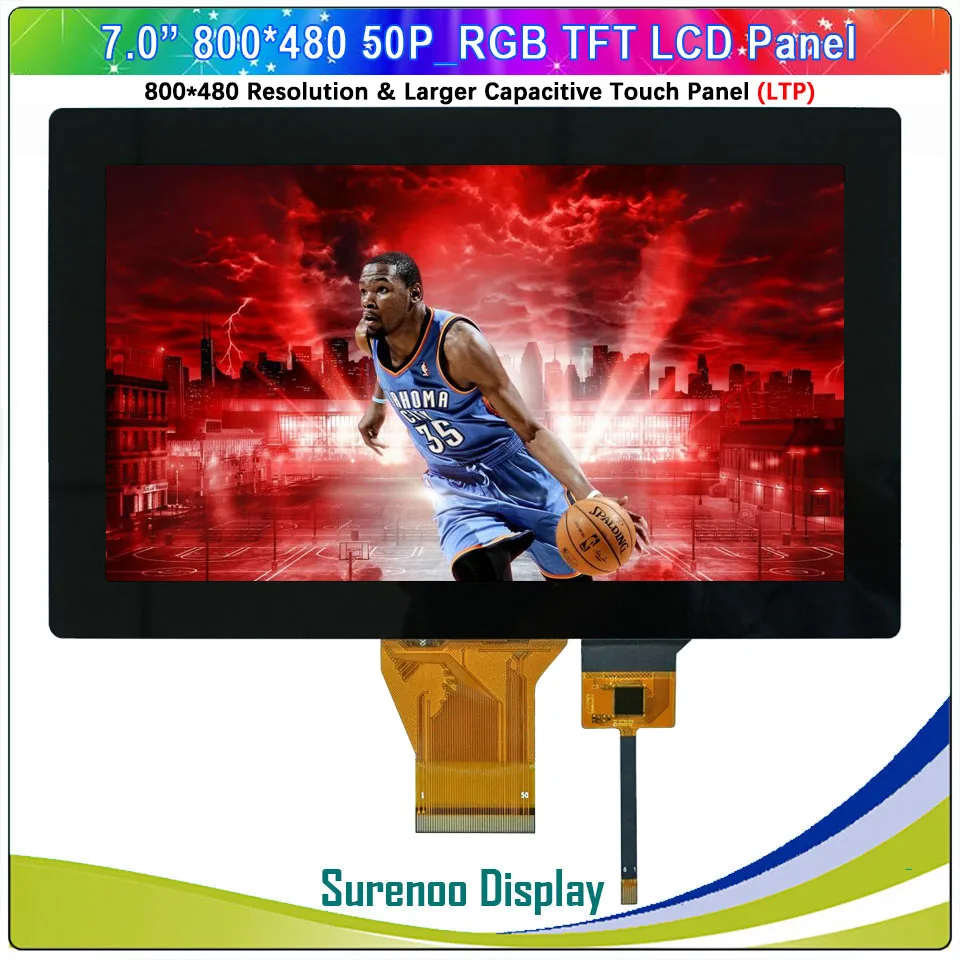 

7.0" inch 800*480 50P_24-Bit RGB Interface TFT LCD Module Display Screen Monitor & Resistive FT5426 I2C Capacitive Touch Panel
