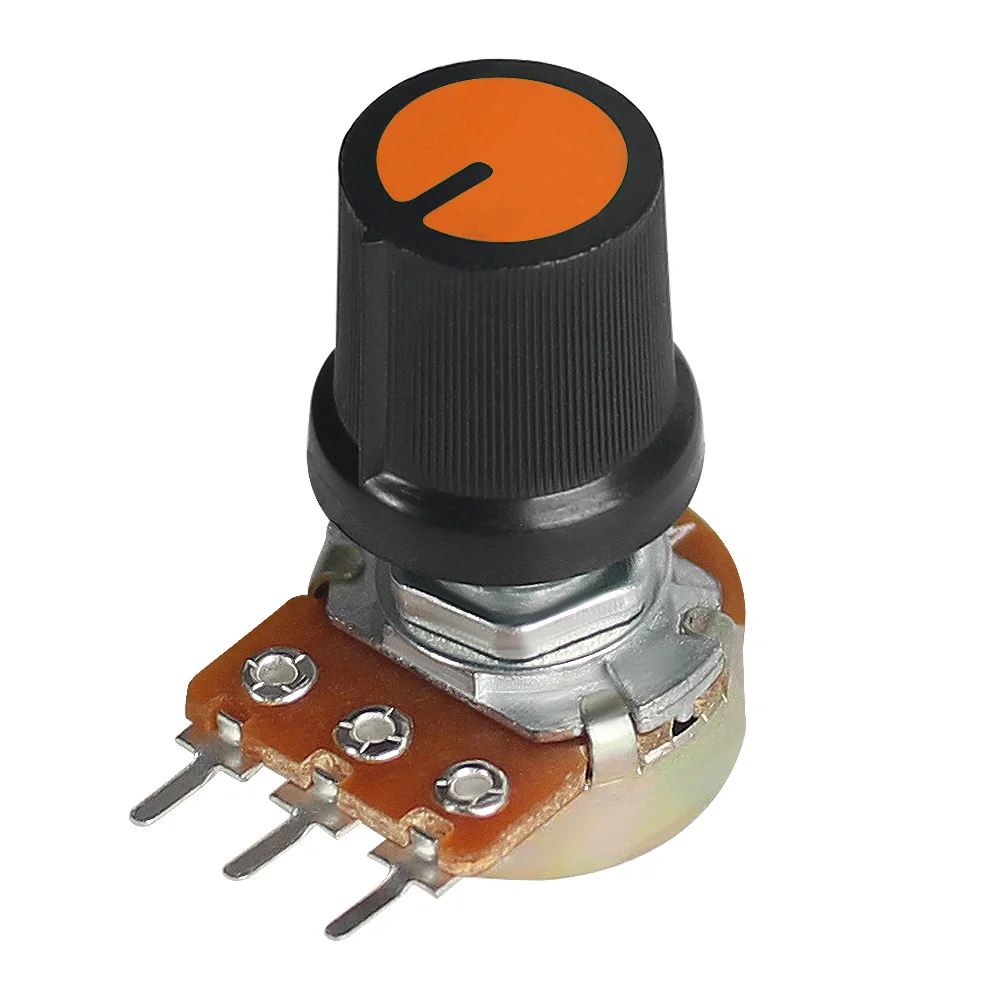 

5Set WH148 Linear Potentiometer 1K 2K 5K 10K 20K 50K 100K 250K 1M with Orange AG3 Knob Cap 15mm 3pin Potentiometers Kit