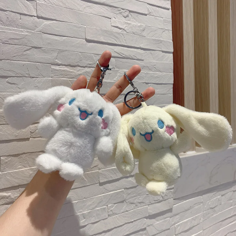 

Kawaii Sanrio Keychain Cinnamoroll Cartoon Cute Sweet Simple Bag Pendant Anime Boutique Plush Accessories Girl Birthday Gift