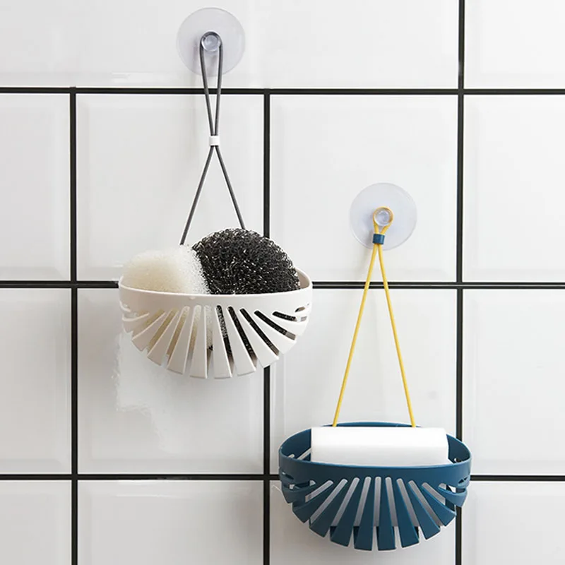 

Adjustable Snap Sink Soap Sponge Holder Storage Drain Rack Kitchen Hanging Drain Basket Holder Shelf Bathroom Organizer