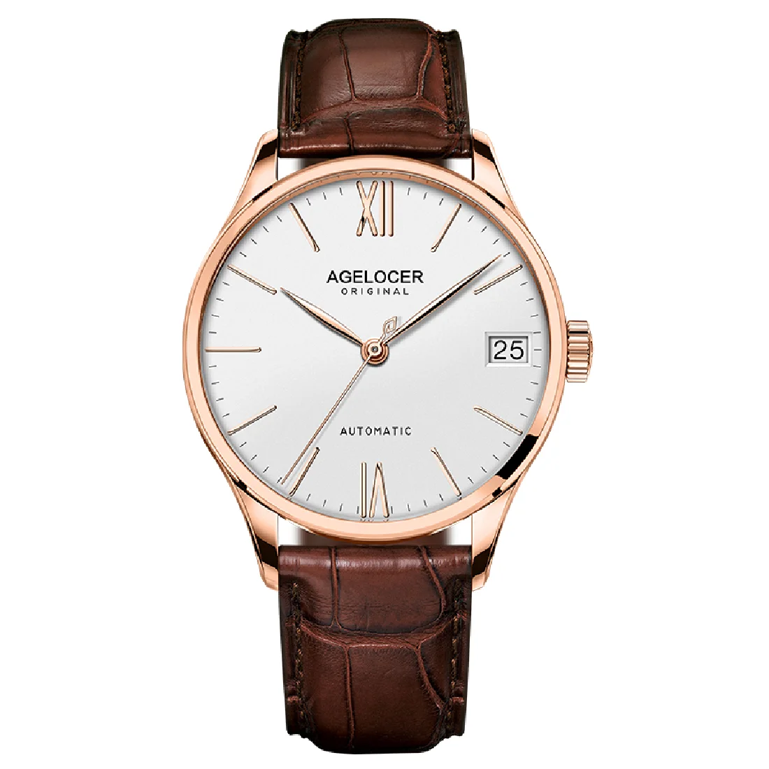

Super Slim Mechanical Watches Casual Wristwatch Business Original AGELOCER Brand Leather Watch Men's Fashion relojes hombre