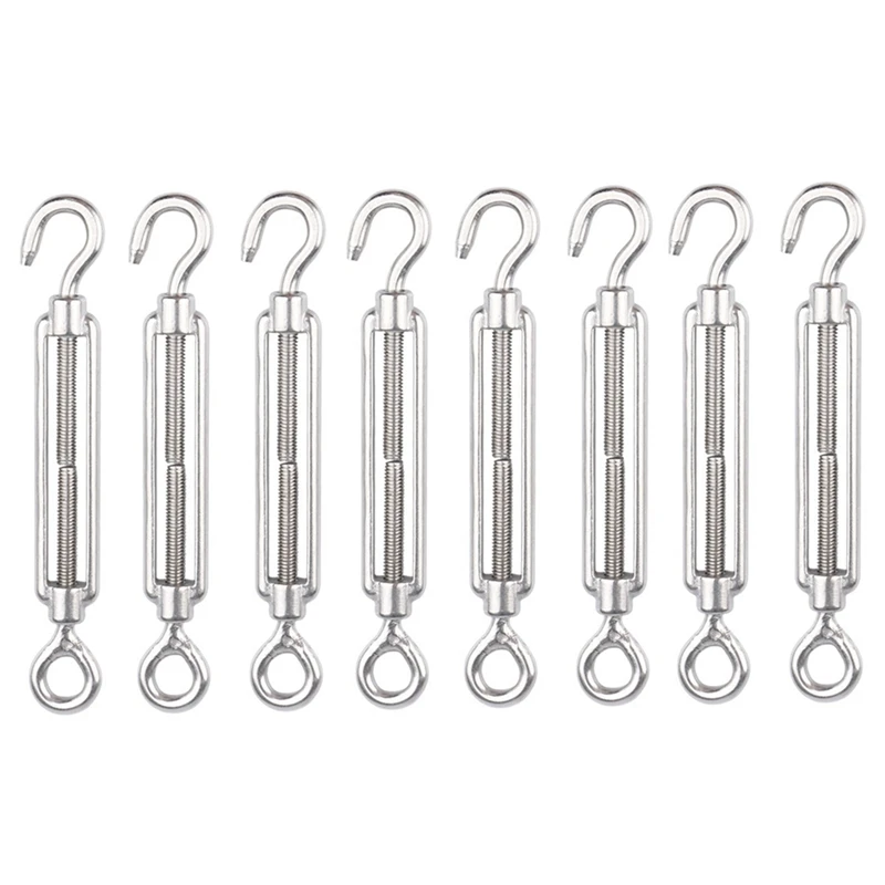 

M4 Stainless Steel 304 Hook & Eye Turnbuckle Wire Rope Tension Pack Of 8