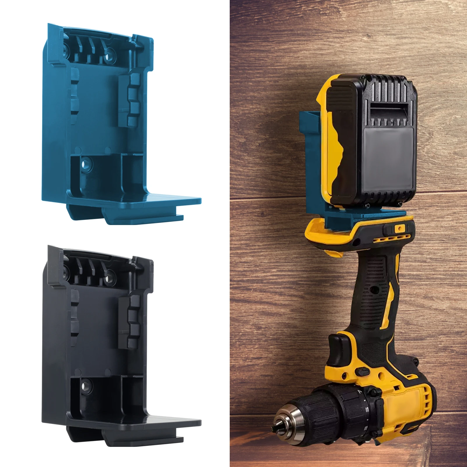 

5Pcs Battery Holder for 18V/20V/21V Lithium Battery Reusable Plastic Tool Mount Holder Heavy Duty Durable Battery Mount Hanger