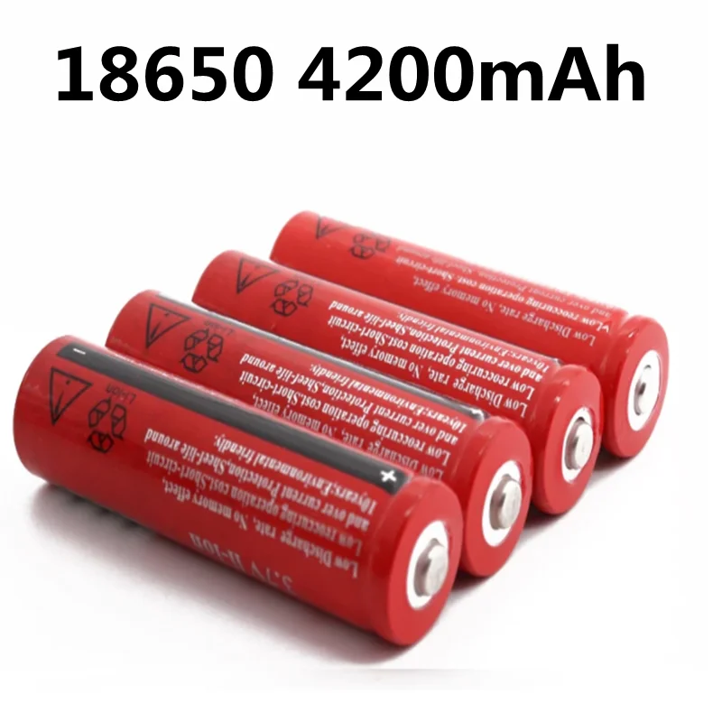 

18650 Batterij 3.7 V 4200 Mah Li-Ion Oplaadbare Batterij Voor Led Zaklamp Oplaadbare Batterijen Gaspedaal