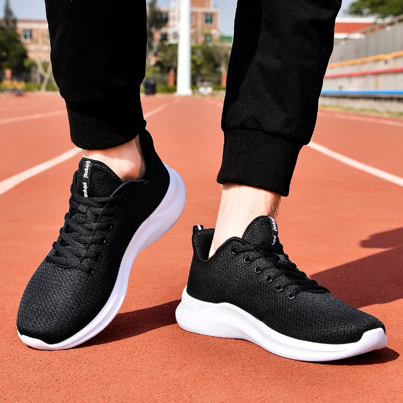 

Мужская обувь, высококачественные мужские кроссовки, дышащая белая модная повседневная легсветильник обувь для тренажерного зала, для ход...