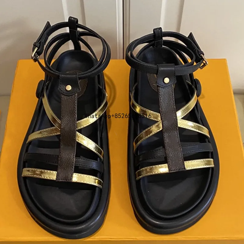 

2021 Womens Summer Luxury Flat Wedge Sandal With Strap Ladies Comfort Gladiator Low Heel Casual Shoes Peep Toe For Wide Fit