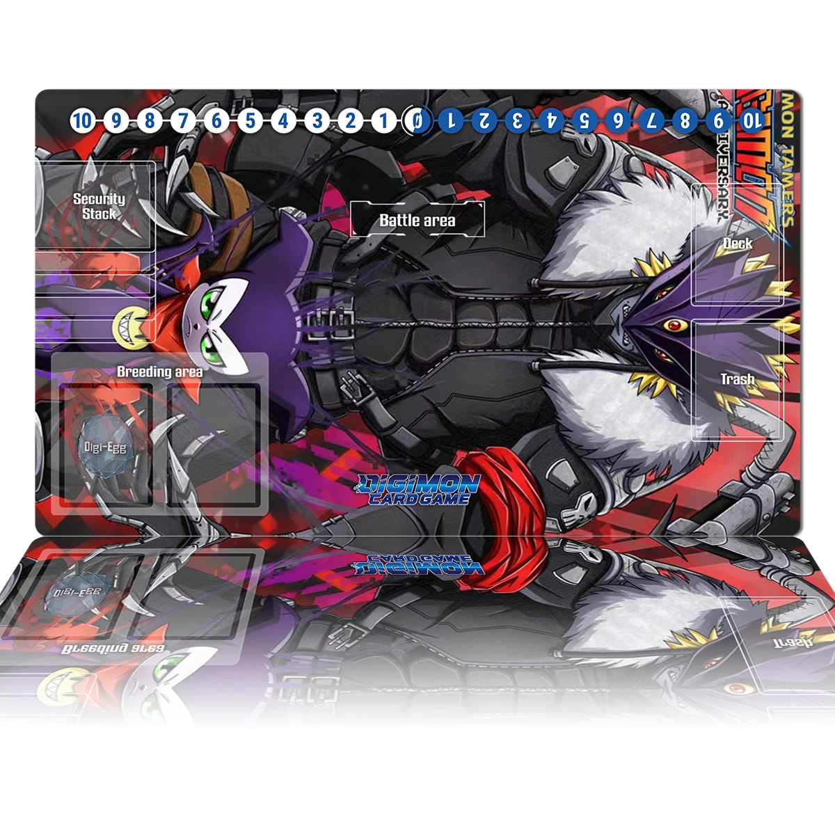 

Digimon Beelzemon Mat Impmon DTCG TCG CCG Playmat Card Game Board Game Mat Anime Mouse Pad Desk Mat Gaming Accessories Zones Bag