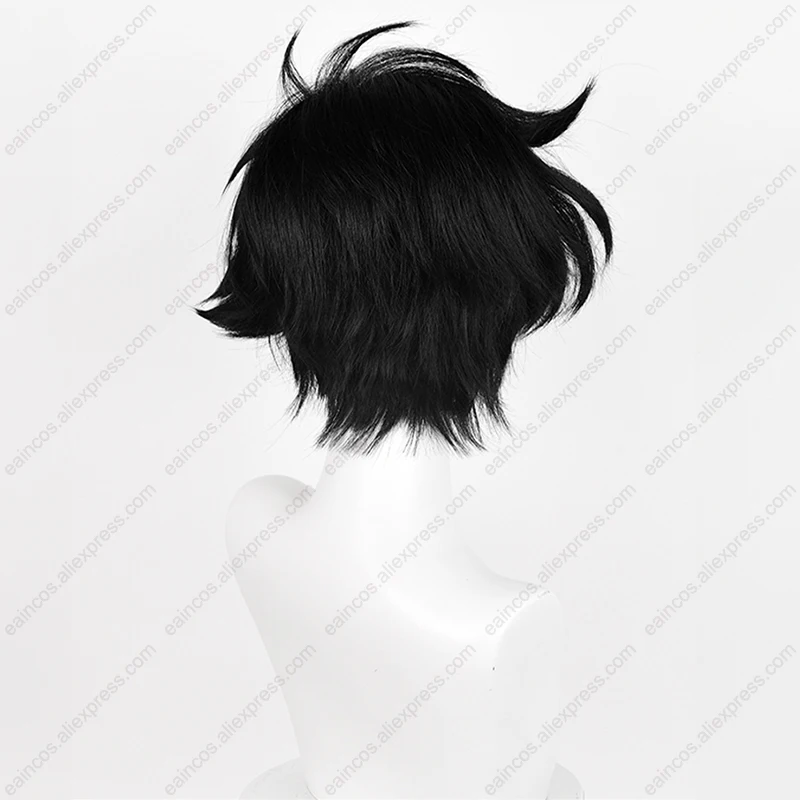 Парик для косплея Kaito Kuroba 28 см черные пушистые короткие волосы термостойкие