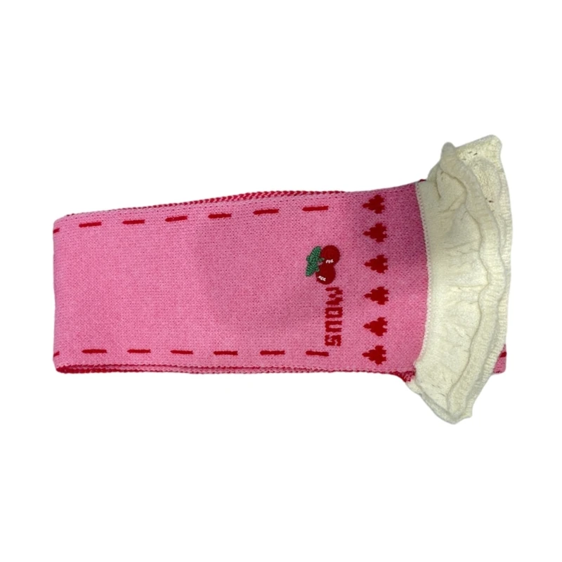 SZL зимний теплый вязаный шарф нежный кружевной край женский шейный платок