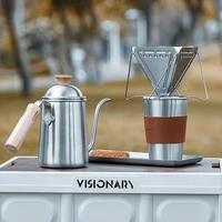 folding portable coffee drip rack hand punch coffee filter cone stand outdoor camping stainless steel holder drink cup dripper