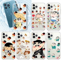 anime shinchan crayon for apple iphone 13 12 11 pro max mini xs max x xr 6s 6 7 8 plus 5s soft transparent phone case coque capa