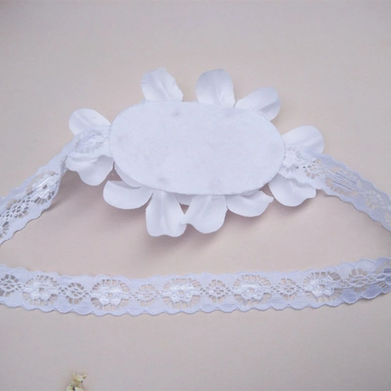 

Newborn Baby Headbands White Lace Flower Hairbands Elastics Head Band Sweet Pearl Hairband Baby Photo Props for Girls