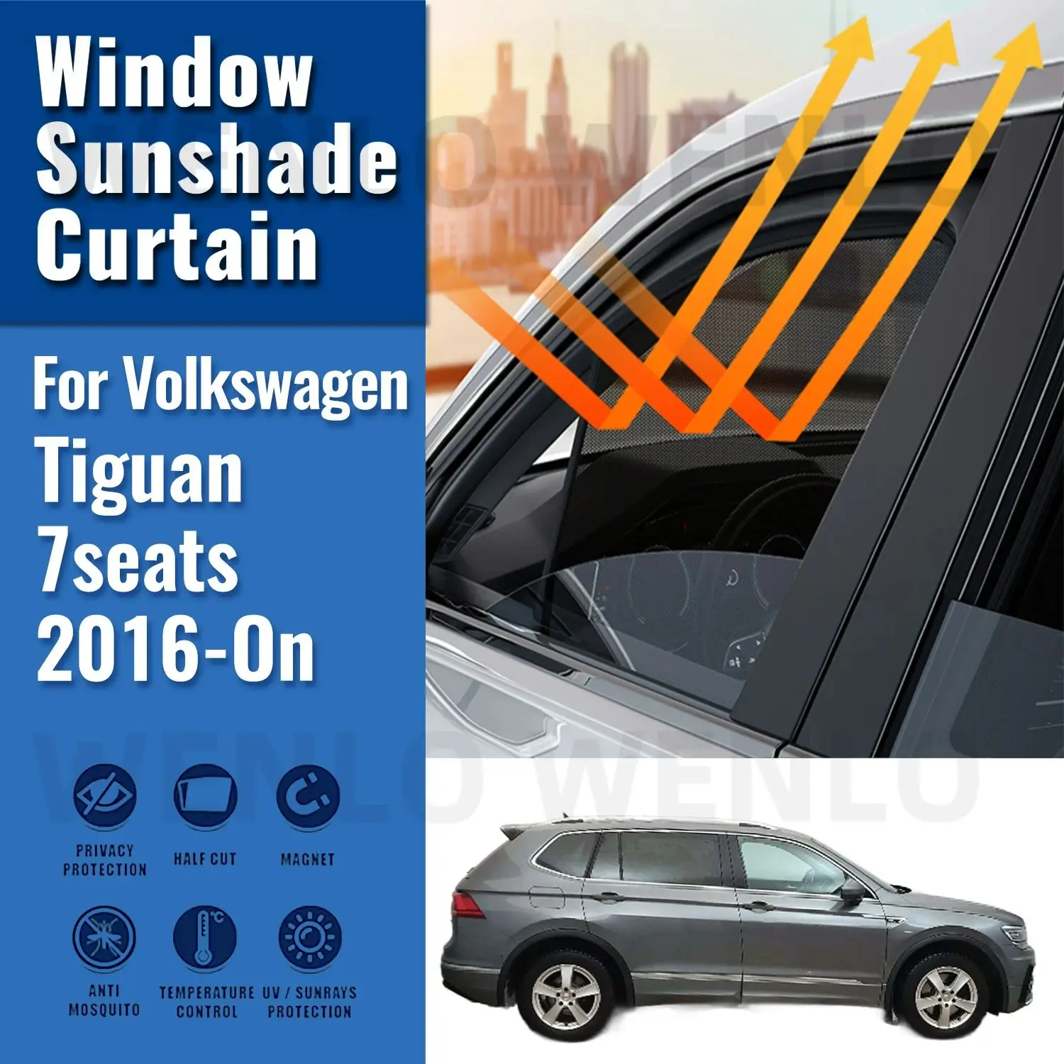 Для Volkswagen VW Tiguan Allspace 7seats 2016-2022 2023 Автомобильный солнцезащитный козырек на окно