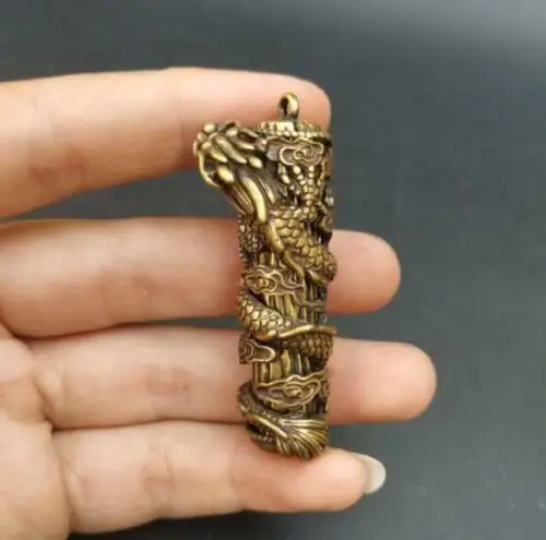 Античная бронзовая коллекция деловая подвеска-колонна с процветающим драконом