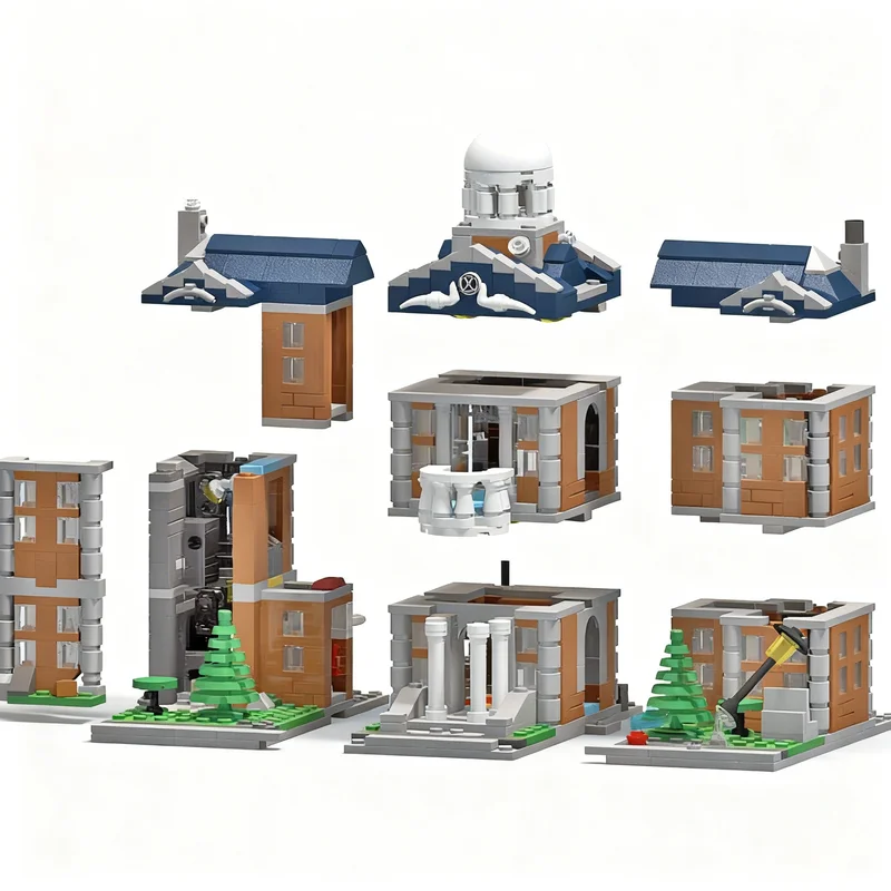 Фото 1504 детали MOC Super Heroes Marvelal XMens MINI X-Mansion, модель из строительных блоков, архитектурная игрушка, рождественские подарки, образовательный набор №1