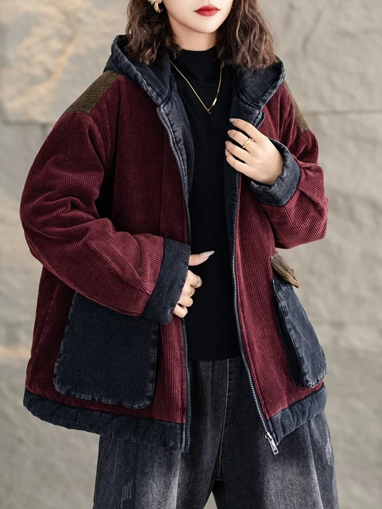 Max LuLu женские зимние вельветовые стеганые куртки джинсовые винтажные парки