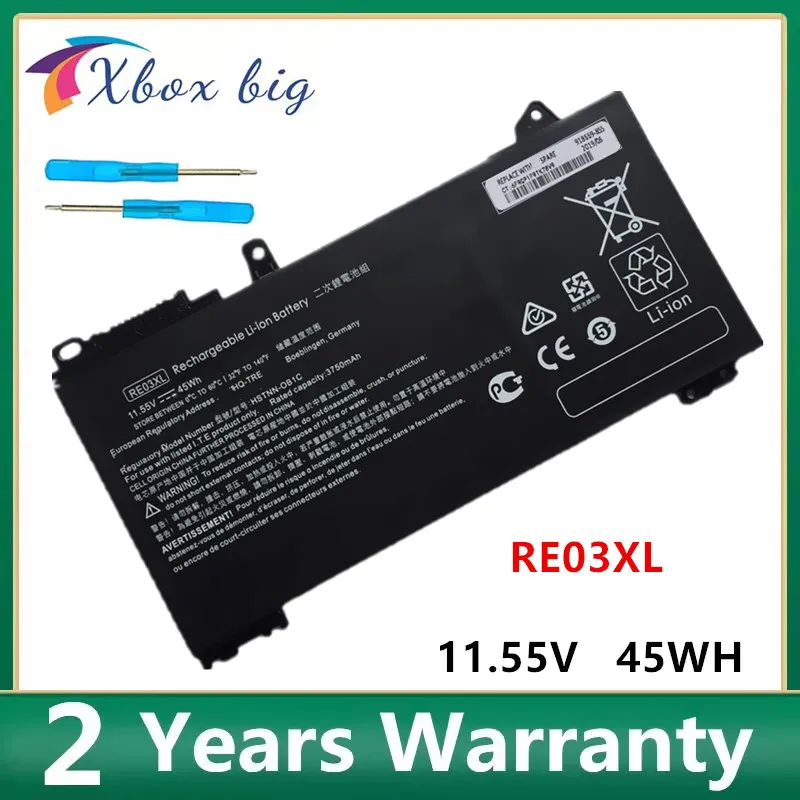Аккумулятор RE03XL для HP ProBook L32407-AC1 2C1 2B1 541 L326 445R 440 455R 450 G6,Zhan 66 Pro 14 15 G2 G3,HSTNN-DB9A OB1C