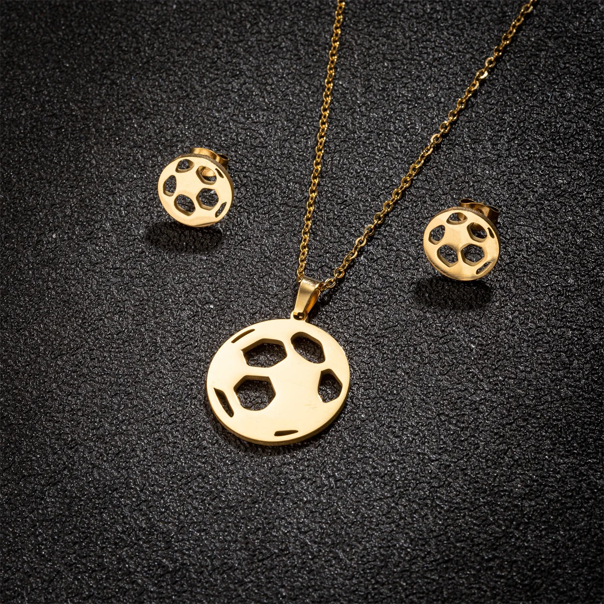 Женский дизайнерский комплект ювелирных изделий ожерелье и серьги из золотой