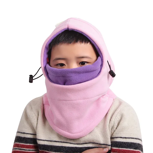Winter Windproof Child Balaclava Outdoor Plush Padded Hat Motorcycle Ski Cap Full Face Masks Hats Kids Baby Warmer Mask Hat 3