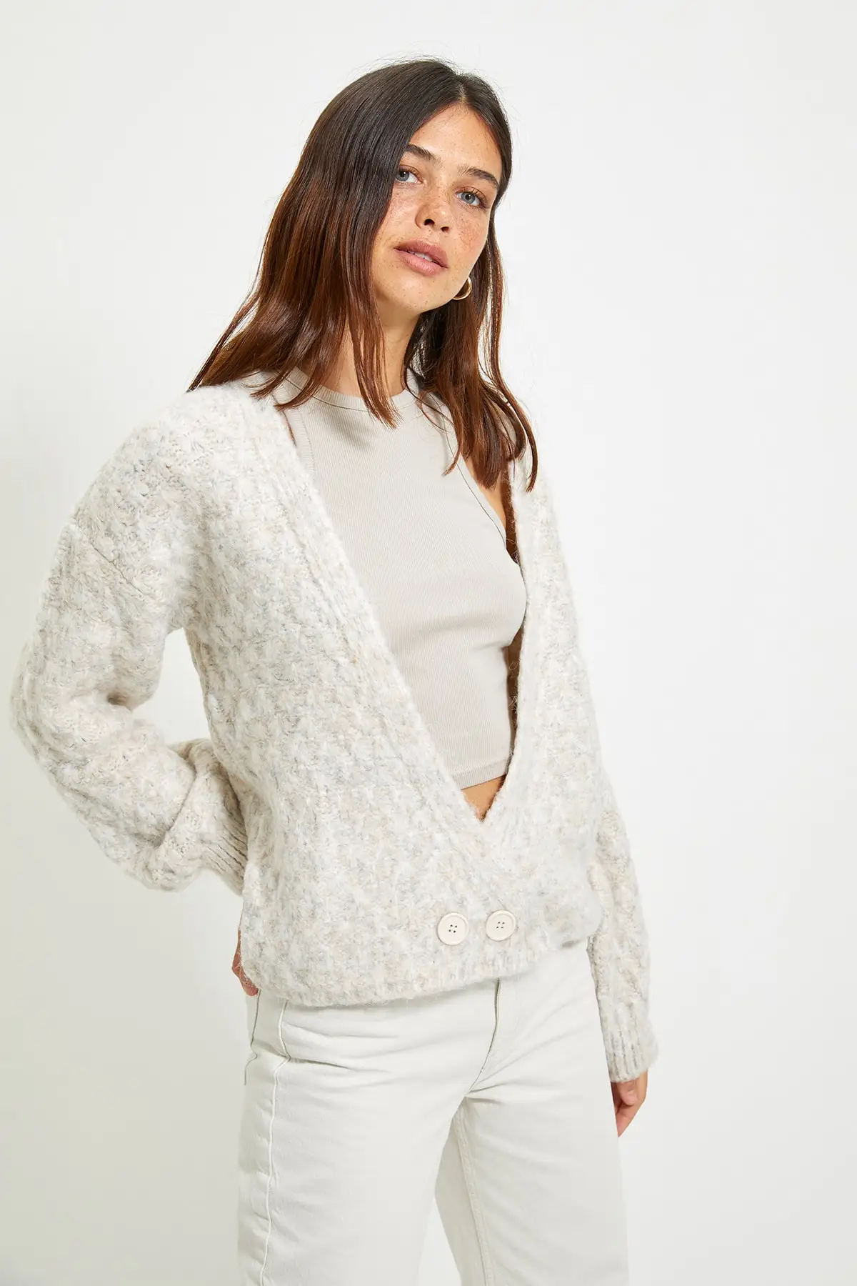 

Trendyol Mesh Detailed Knitwear Cardigan TWOAW22HI0172