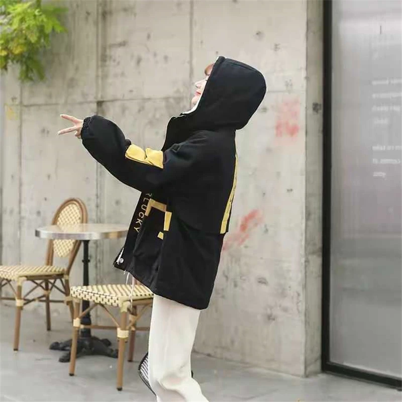 Winter Thickening Cashmere Biker Jacket Street Wear Big Pocket Windbreaker Women Korean Style Loose Warm Hooded Casual Jackets