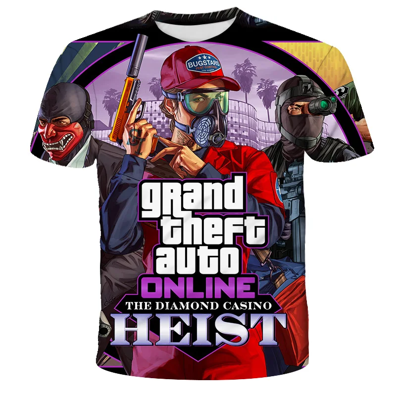 Футболка детская с принтом Grand Theft Auto Game Gta 2022 и коротким рукавом |