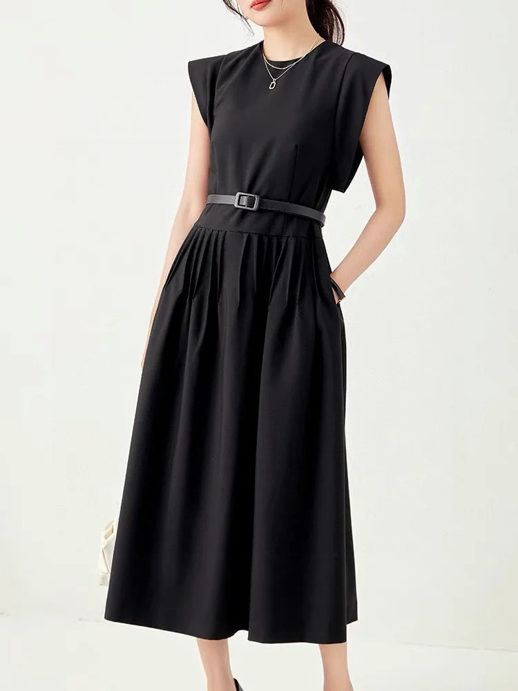 

2023 spring and summer women's clothing fashion new round Neck Dress0609