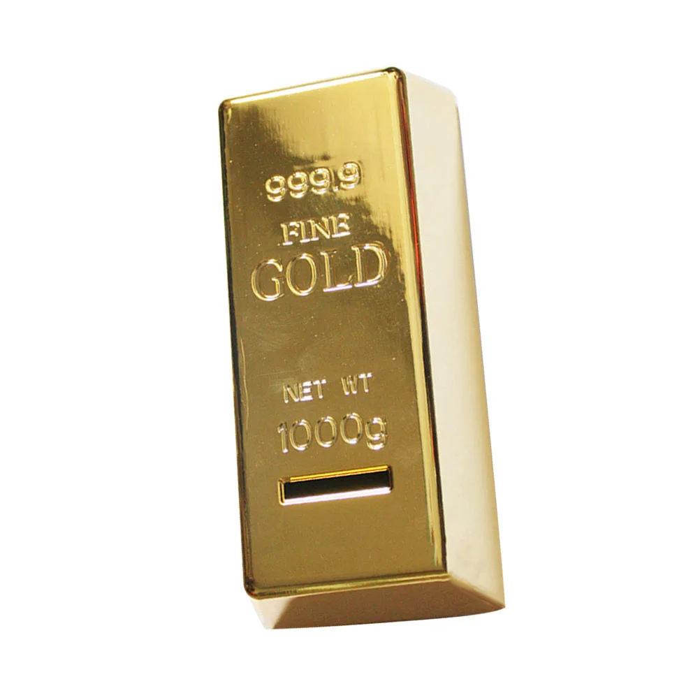 

Bank Gold Piggy Bar Moneybrick Saving Golden Fake Kids Bullion Adults Box Prop Forbanks Pirate Pot Jar Novelty Year Number